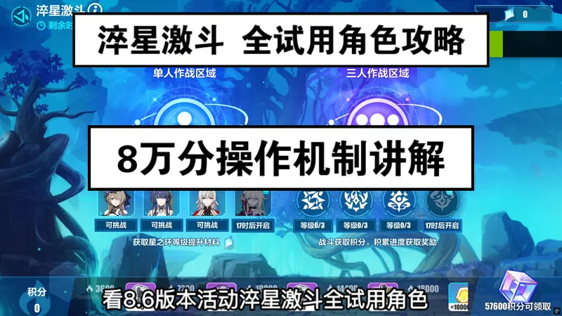 【8.6淬星激斗】全试用攻略！8万分满奖励流程讲解（崩坏3