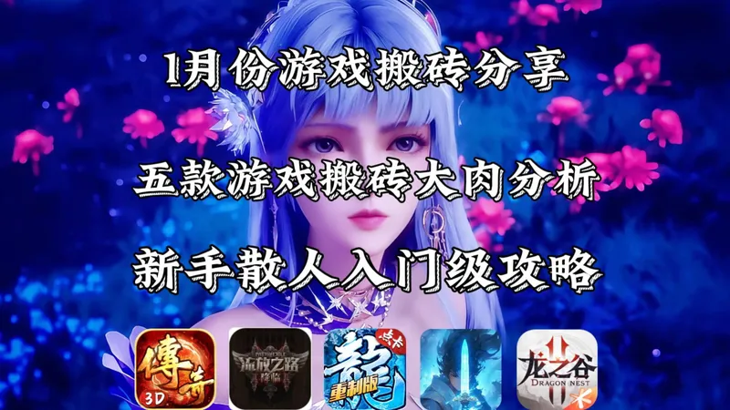 1月份游戏搬砖分享，五款游戏搬砖大肉分享，新手散人入门级攻略！