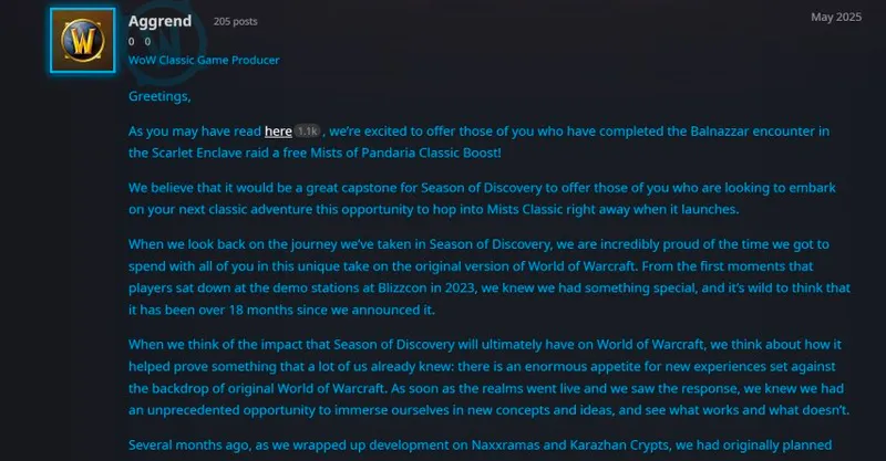 《魔兽世界》新免费游戏曝光