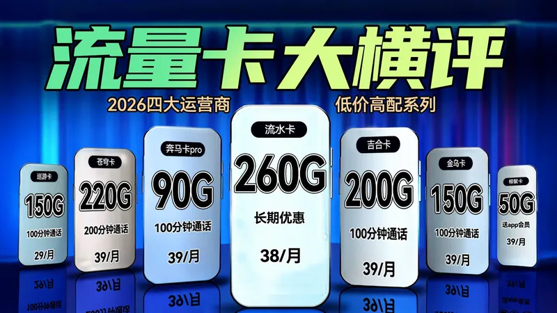 重磅❗2026开年超高性价比流量卡推荐，神仙打架谁更强？移动流量卡|广电流量卡|联通流量卡|电信流量卡|手机流量卡|2026流量卡保姆级攻略