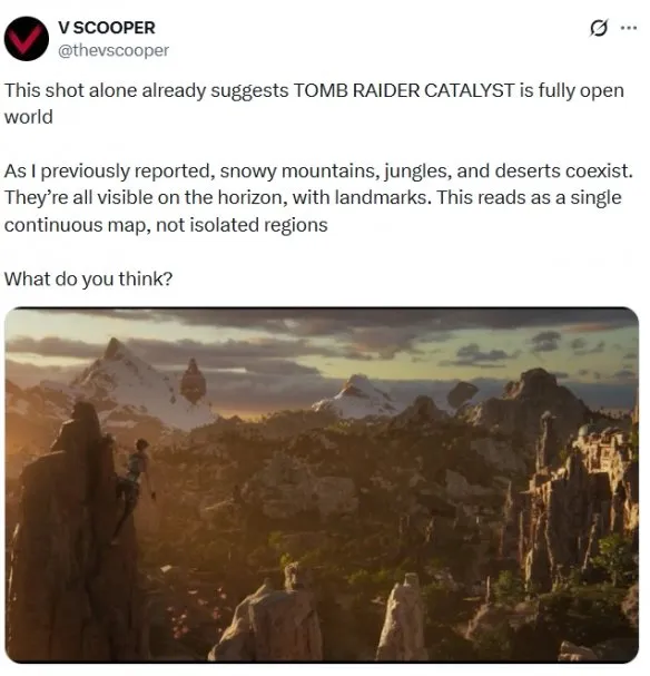 《古墓丽影：天灾》新作-或将实现无缝开放世界探索