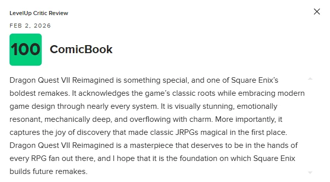 《勇者斗恶龙7》重制版M站83分