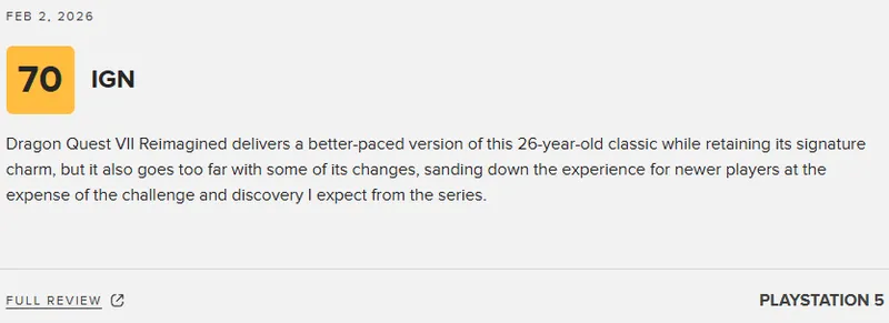 《勇者斗恶龙7》重制版M站83分