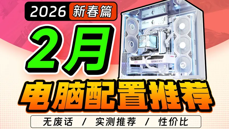 【2026·2月电脑配置推荐】爆肝实测！过年装机答案，4千~3万预算 共15套性价比配置，小白无脑攻略！diy整机主机