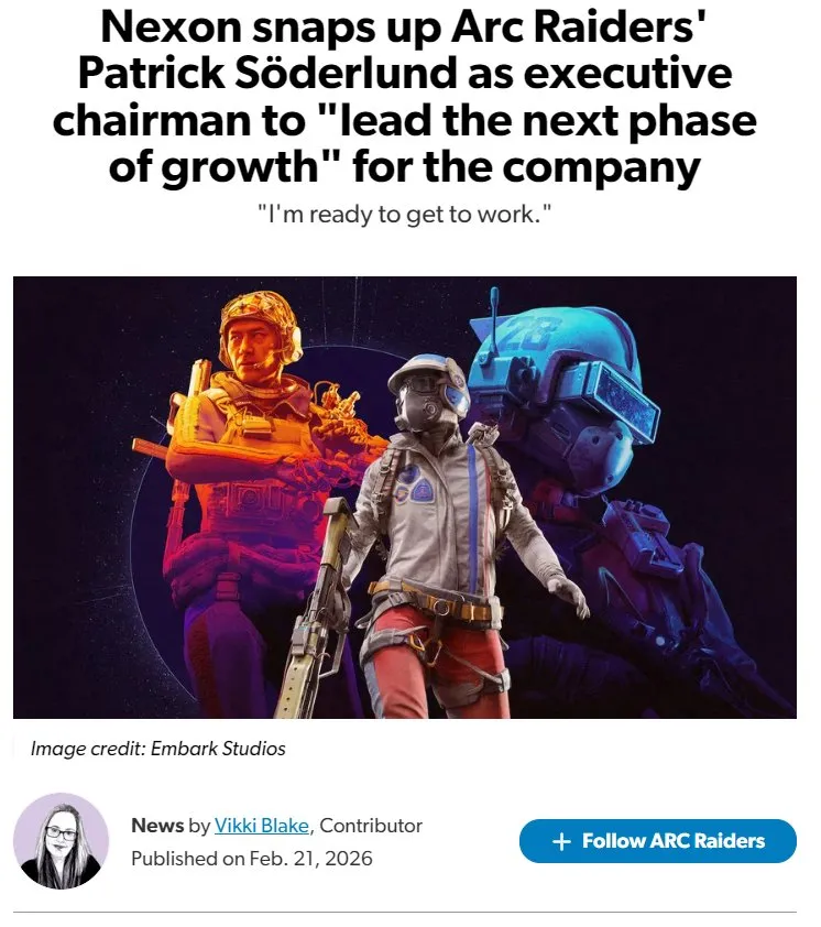 《ARCRaiders》爆红引发Nexon高层变动-Embark创始人掌舵创意方向
