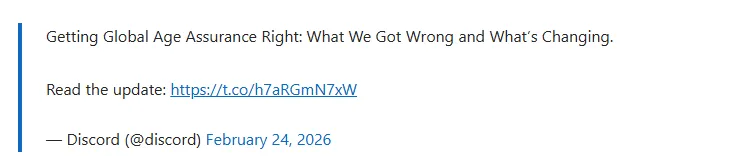 Discord未成年保护新规延期