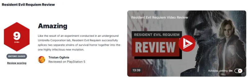 《生化危机9》IGN评分9分-恐怖与爽快战斗完美融合