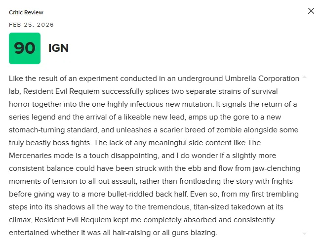 《生化危机9》M站88分