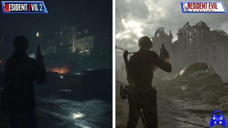 《生化危机2Re》与《生化危机9》浣熊市画面对比