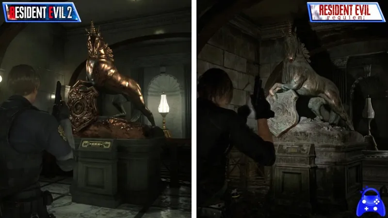 《生化危机2Re》与《生化危机9》浣熊市画面对比