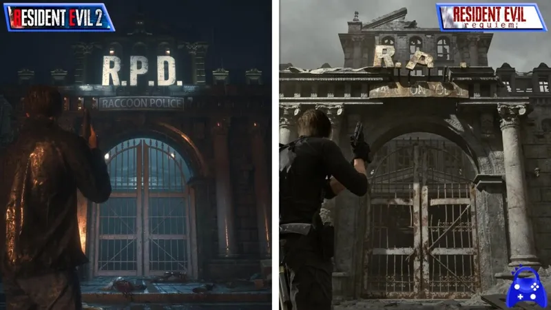 《生化危机2Re》与《生化危机9》浣熊市画面对比