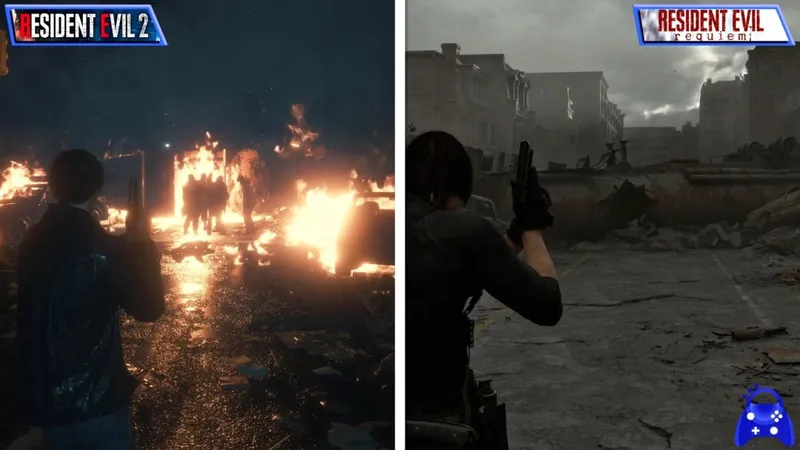 《生化危机2Re》与《生化危机9》浣熊市画面对比