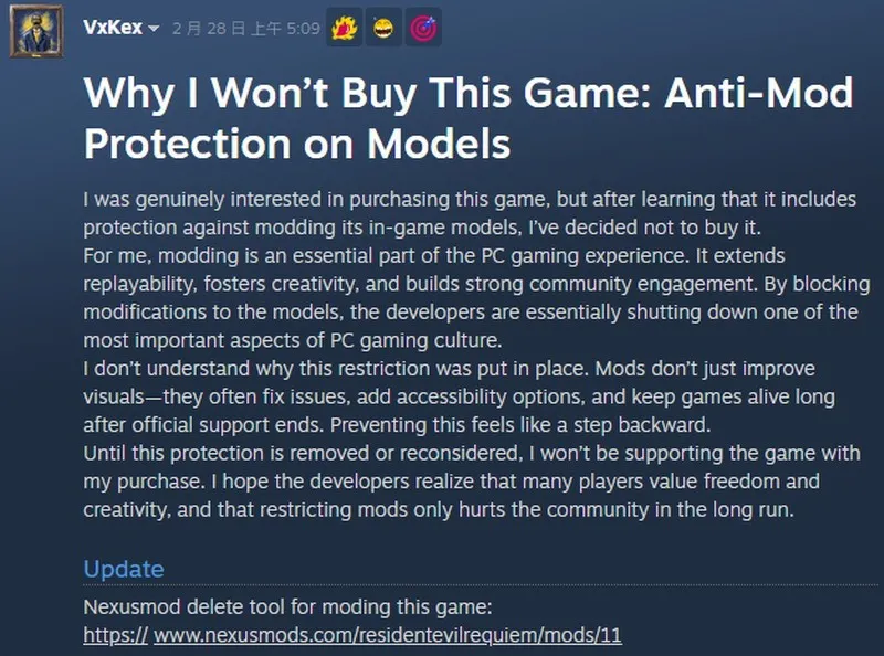 《生化危机9》模型Mod制作难度大