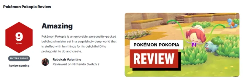 《宝可梦Pokopia》IGN9分