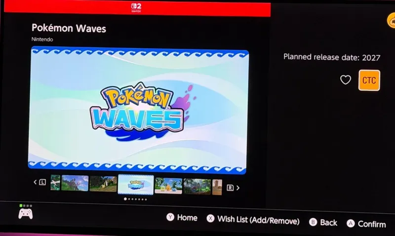 《宝可梦风/波》多国eShop页面上线