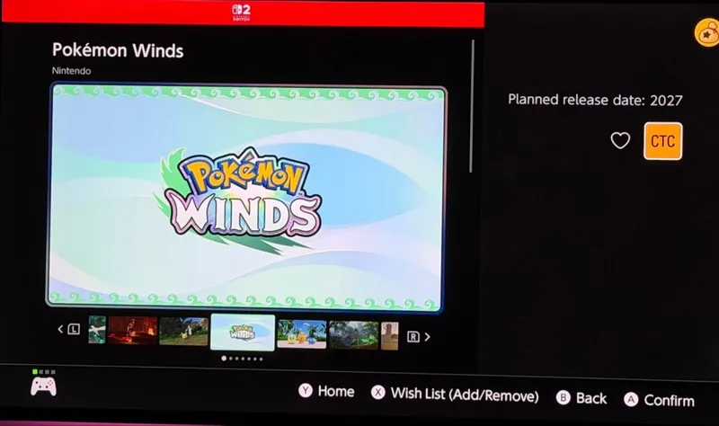 《宝可梦风/波》多国eShop页面上线