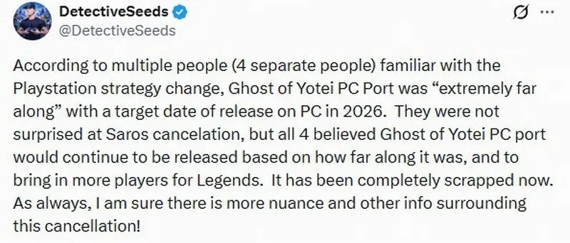 《羊蹄山之魂》PC版取消