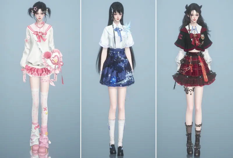 《逆水寒》三款JK时装盘点-菲菲甜心与星迹梦语对比