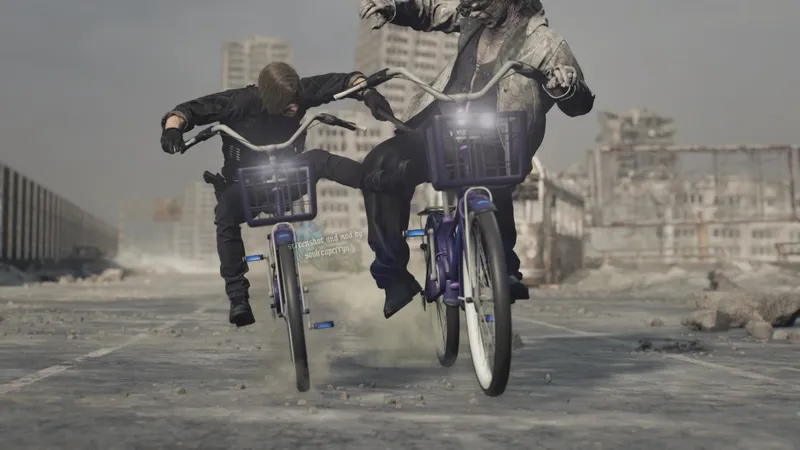 《生化危机9》里昂骑自行车追反派