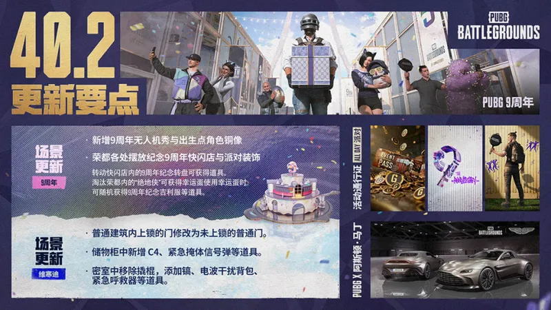 《PUBG》9周年纪念更新上线-登录免费获活动通行证福利