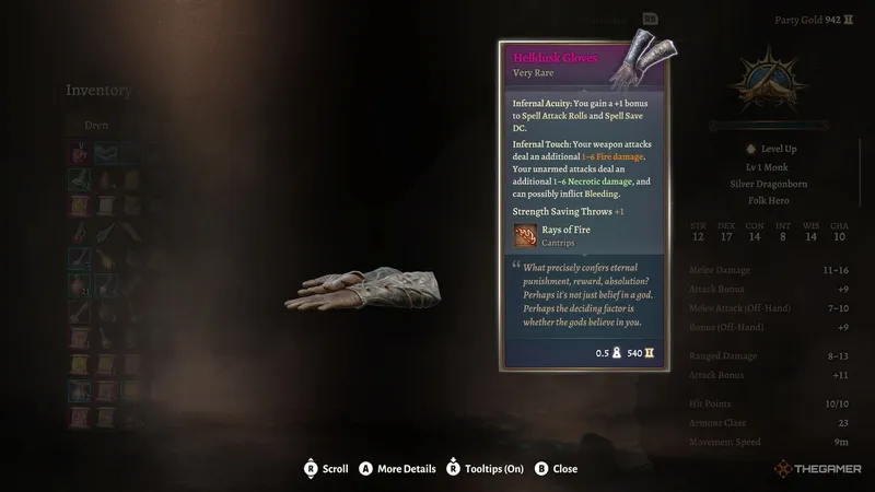 《博德之门3》中武僧最佳装备推荐-全面提升战斗力指南