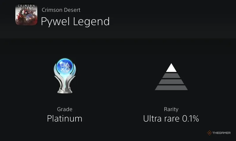 《红色沙漠》白金奖杯达成