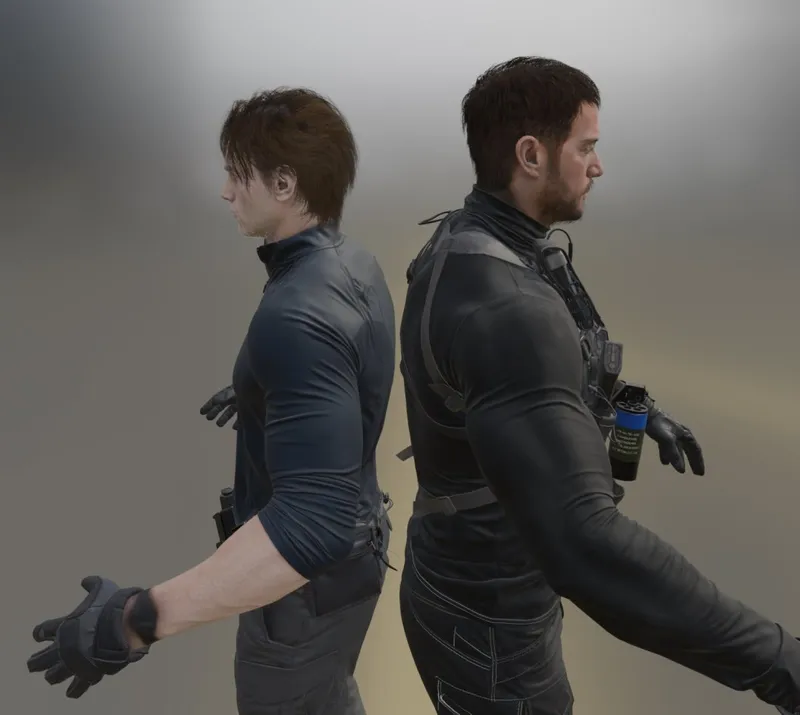 《生化危机》两大男神体型差异-克里斯与里昂肌肉量对比解析