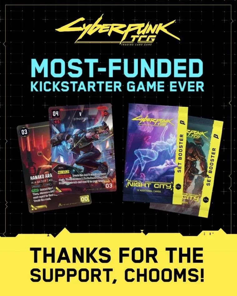 《赛博朋克2077》集换式卡牌众筹破纪录