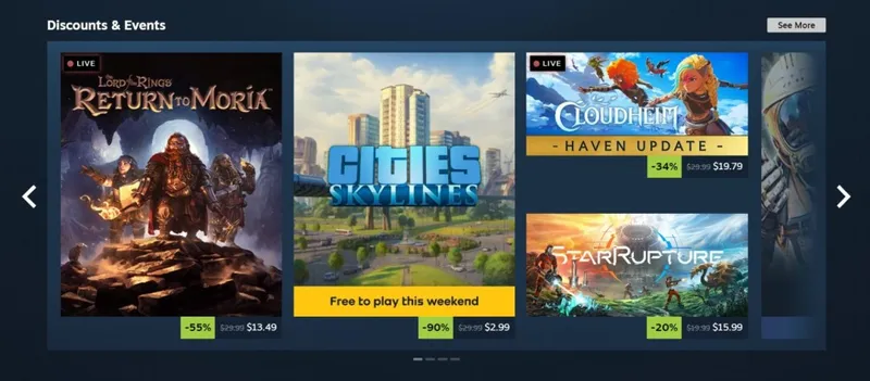 V社测试版更新Steam首页
