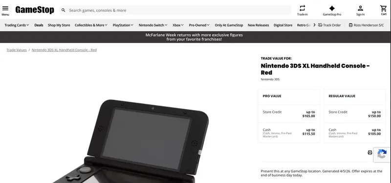 GameStop高价销售翻新NewNintendo3DSXL
