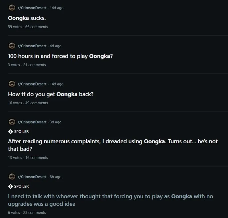 《红色沙漠》翁卡角色争议-玩家不满强制使用体验