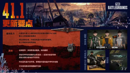 《PUBG》41.1版本更新-新模式星际乱斗与《剑星》联动上线