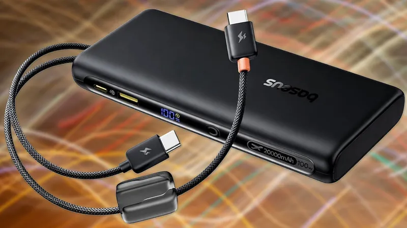 倍思20000mAh100W移动电源-高容量双USB-C线充电利器