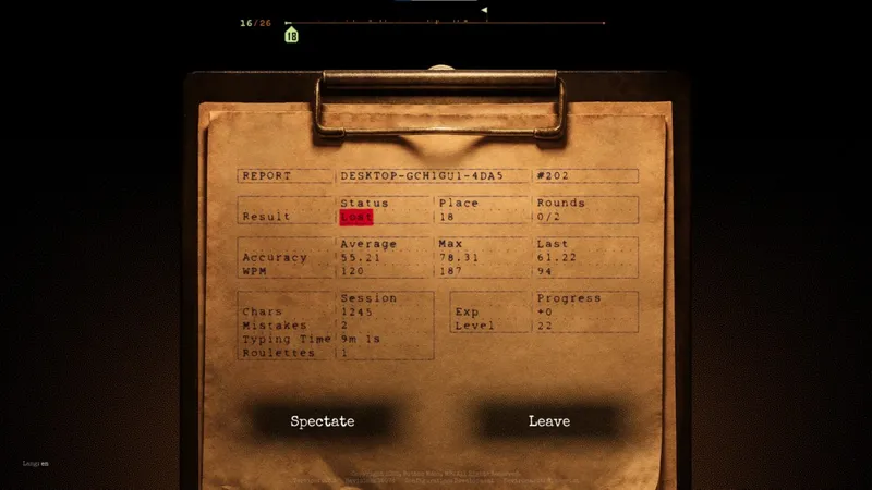 《最终判决》大逃杀打字游戏