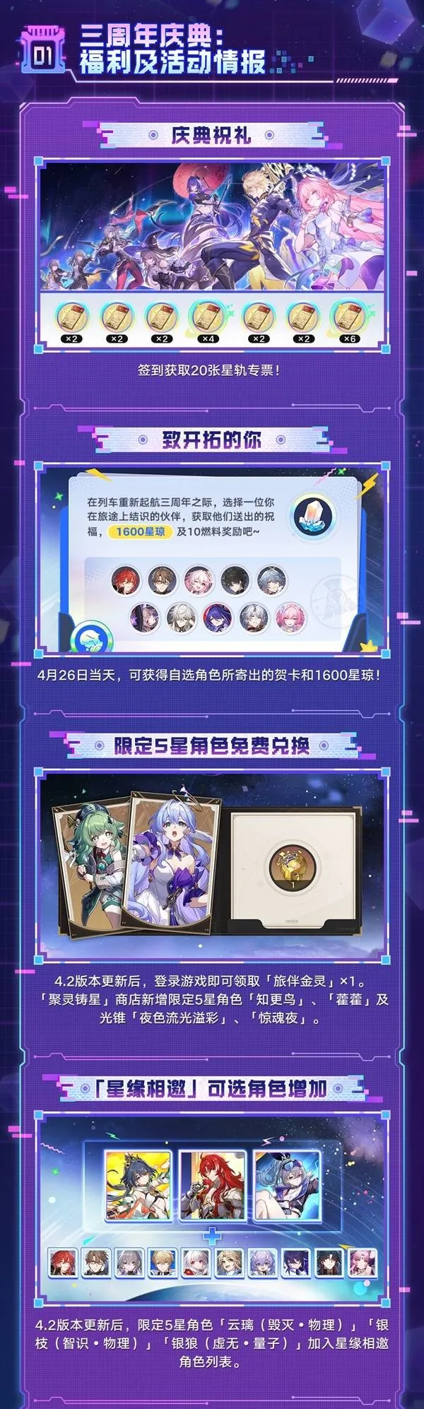 《崩坏星穹铁道》4.2周年庆前瞻