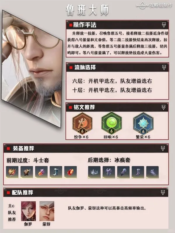 《王者荣耀世界》鲁班大师培养攻略-流脉选择与装备推荐