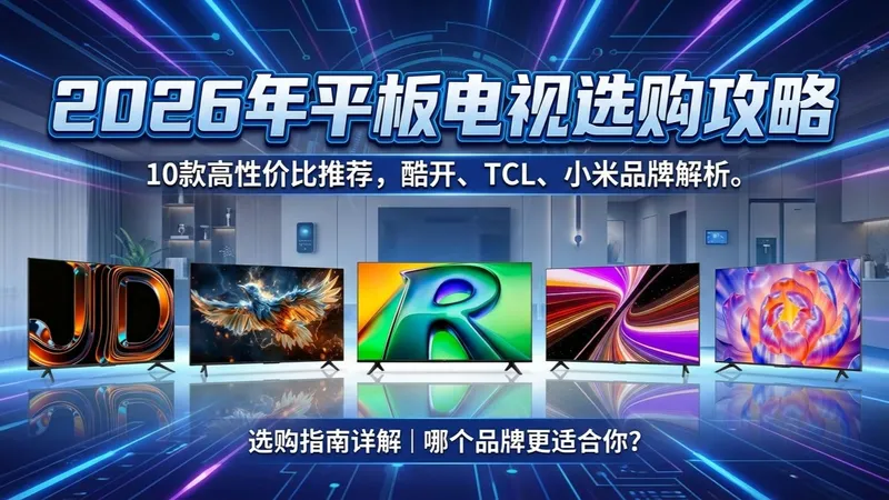 【2026年平板电视选购攻略】10款平板电视推荐，怎么选高性价比电视？酷开、TCL、小米等品牌横评指南。