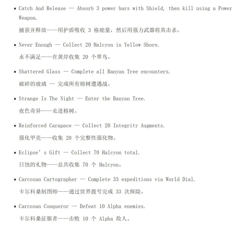 《Saros》奖杯列表泄露