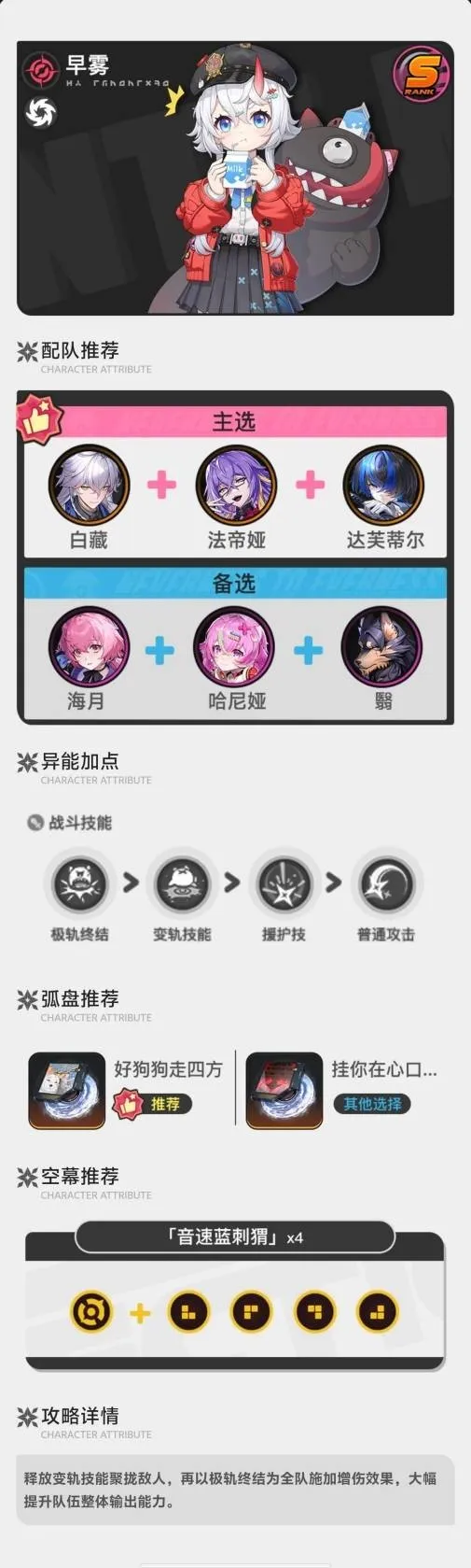 《异环》早雾培养攻略-早雾最佳配队详解