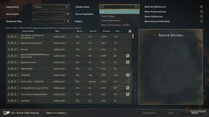 《流放者柯南Enhanced》服务器选择指南-PvP、PvE与PvE冲突解析