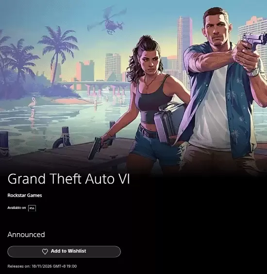 《GTA6》全球解锁时间公布-11月19日正式上线