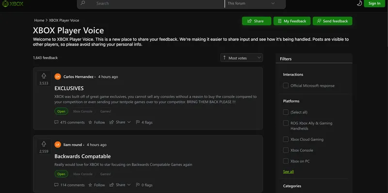 《Xbox》玩家期待独占游戏与向下兼容-微软积极收集反馈推动改进