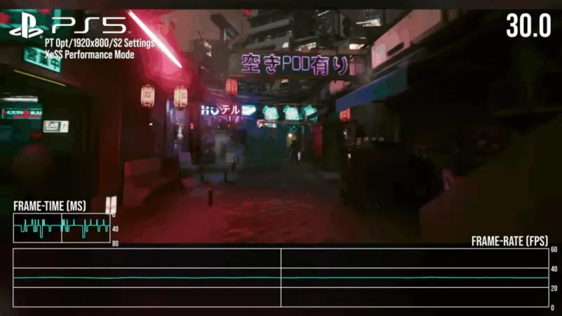 《赛博朋克2077》PS5路径追踪测试