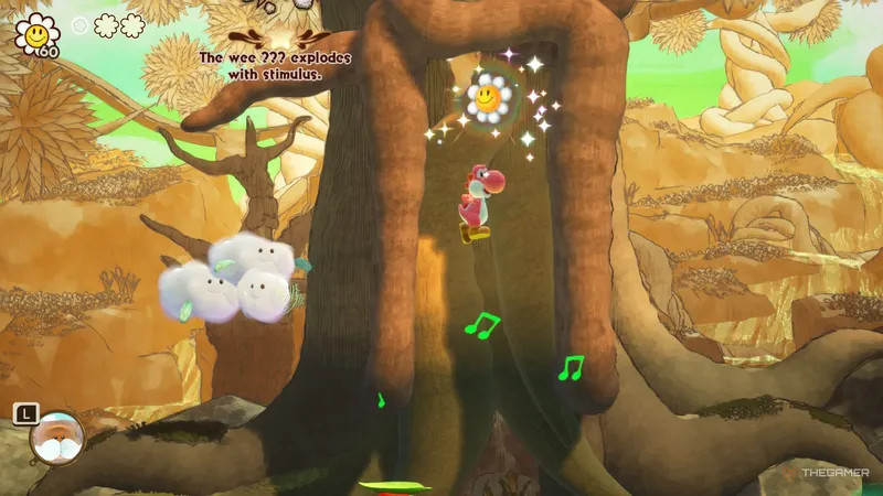 《YoshiAndTheMysteriousBook》SettledValley章节笑脸花收集指南