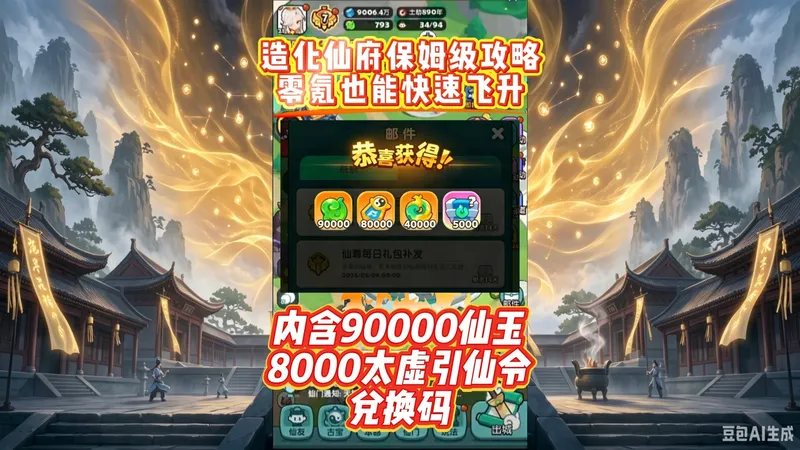 造化仙府保姆级攻略，零氪也能快速飞升，内含90000仙玉，8000太虚引仙令兑换码