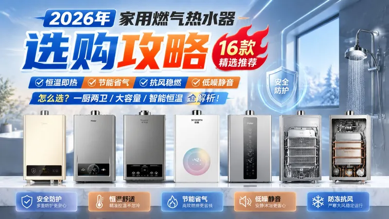 【家用燃气热水器选购攻略】2026年16款热水器推荐！怎么选？哪个品牌好？恒温、省气、抗风等高性价比推荐！