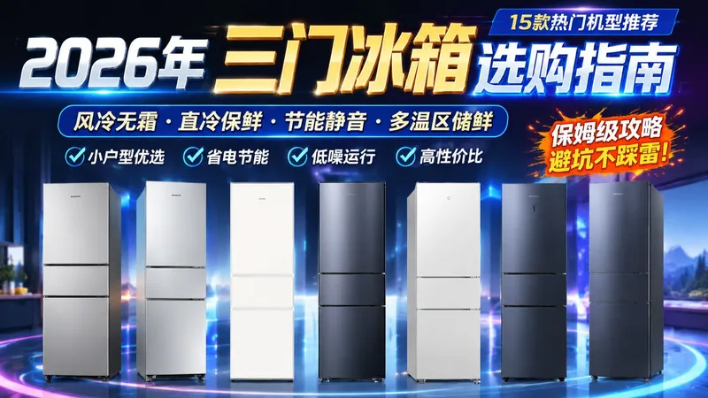 【保姆级避坑攻略】2026年15款三门冰箱推荐！怎么选？冷藏、冷冻、微冻多温区详细盘点！