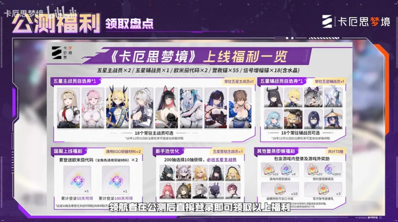 卡厄斯梦境开服福利一览