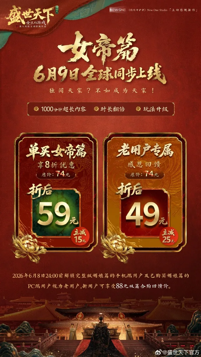 《盛世天下》女帝篇定价公布