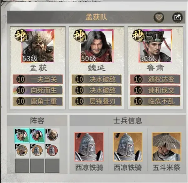 《三国天下归心》孟获流血队阵容搭配攻略